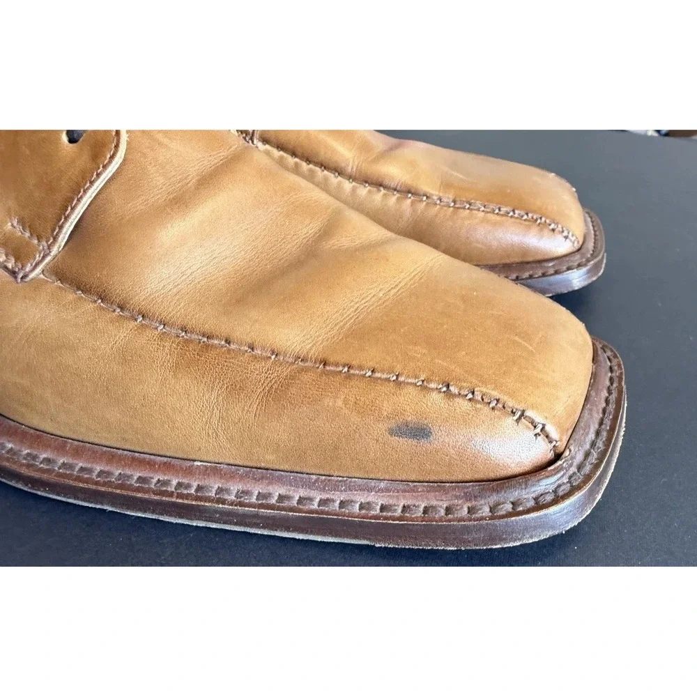 Italian Leather Chukka Boots Made in Italy Cognac Brown EU 41 US 8